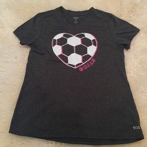 Girls M Sports Soccer Pink Short Sleeve T-Shirt